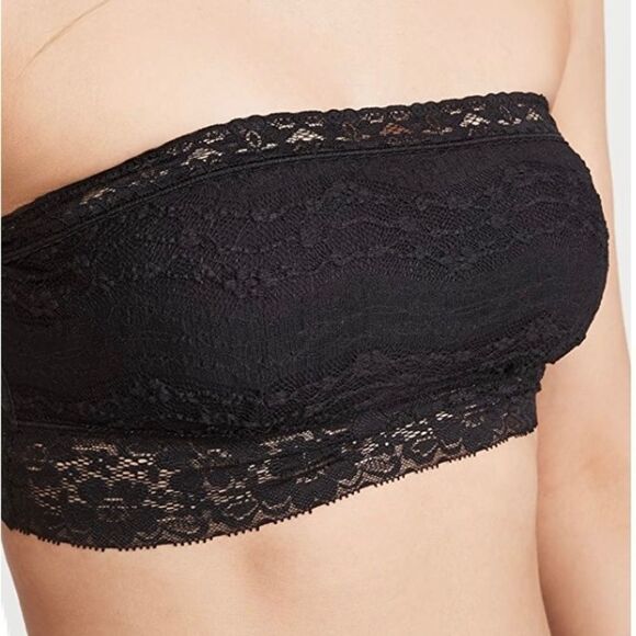 Free People Black Scalloped Lace Bandeau Size Large NWT - Picture 6 of 7